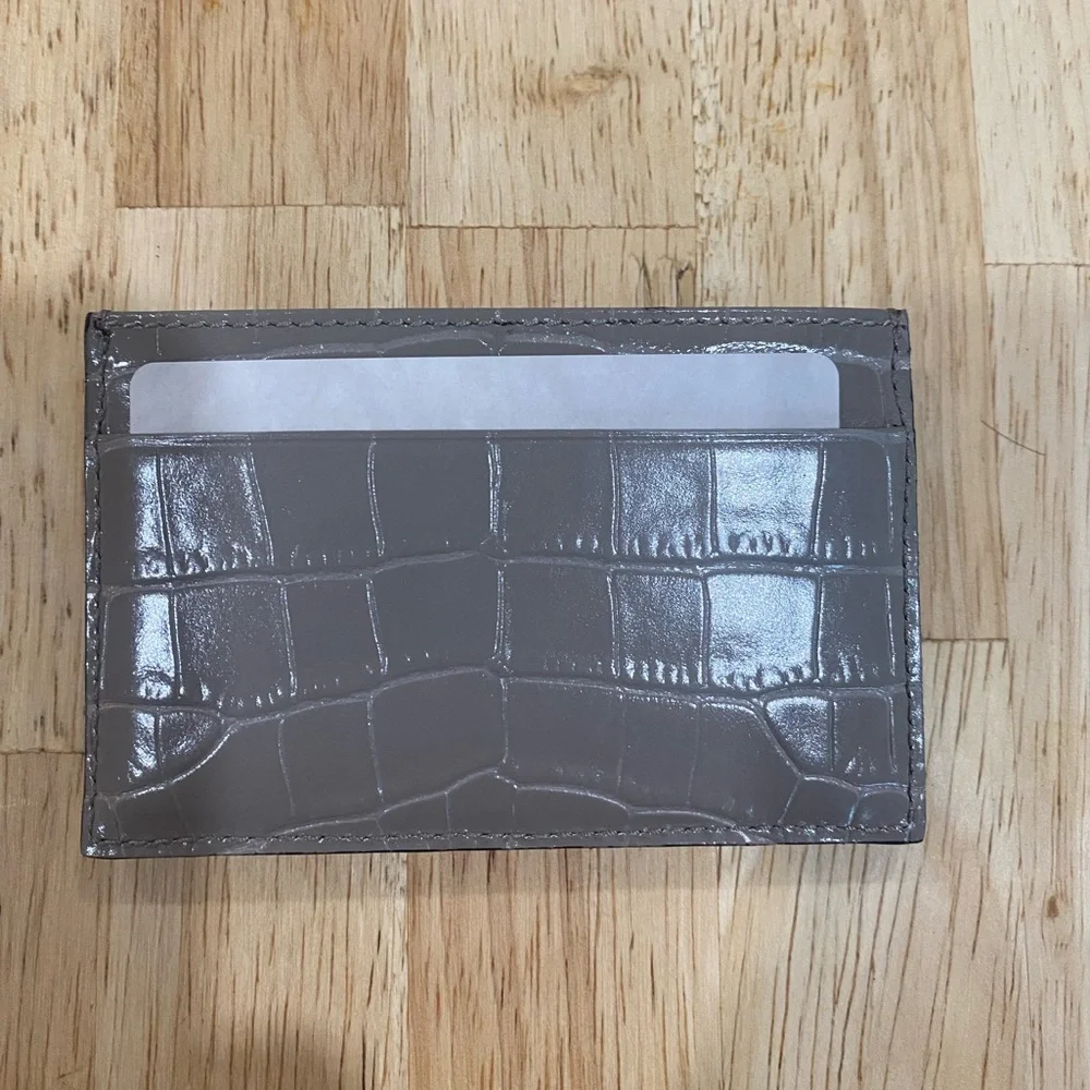 Jimmy Choo grey Cros embossed card slot BNWOT - Picture 5 of 8